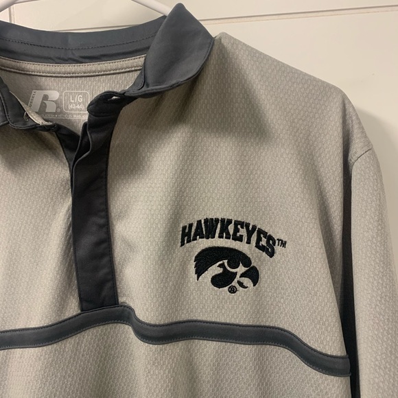 Hawkeye Athletic Polo Gray Russell Men’s Large NWT - Picture 3 of 5